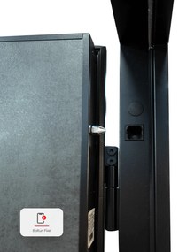 Usa metalica de intrare in apartament cu izolatie fonica   termica - Culoare Ciment Gri Inchis   Alb  Nuc ST, Gri Ciment / Alb