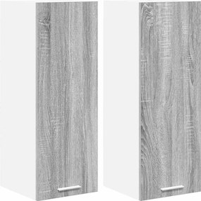 vidaXL Dulap suspendat cu ușă 2 pcs Gri Sonoma și Alb 30 x 31 x 80 cm