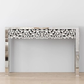 MAOG205 - Masa toaleta oglinda, masuta consola, 120 cm, cosmetica machiaj, vanity birou, Argintiu