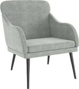 vidaXL Fotoliu, gri deschis, 63x76x80 cm, catifea