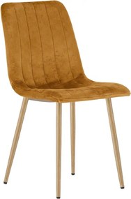 OFERTA Scaun din catifea mustar LAVA clasa a II-a.