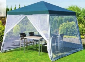 RESIGILAT- Cort pavilion pentru gradina, cu pereti tip plasa de tantari, Verde,