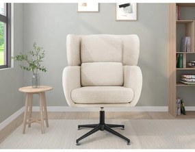 Fotoliu alb wing cu tapițerie din catifea Vanessa – Støraa