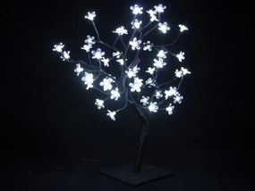 Copac decorativ cu LED-uri cu flori - 45 cm, alb rece