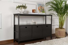Masă consolă neagră cu aspect mat 29,5x120 cm Solace – Kalune Design