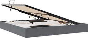 vidaXL Pat cu storage cu headboard Gri închis 200 x 200 cm Catifea