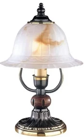 Lampa de masa rustica design italian din alama cu lemn 2801