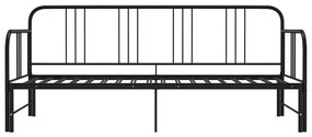 Cadru pat canapea extensibila, negru, 90 x 200 cm, metal Negru
