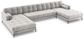 Coltar tapitat Bali, Silver/7 locuri/picioare negre