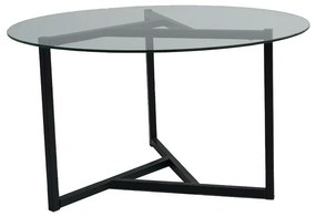 Măsuță de conferință Trio Black cu sticlătransparentă