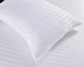 Lenjerie de pat hoteliera din microfibra alba, JASMINE - banda de 2 cm Dimensiune lenjerie de pat: 70 x 80 cm | 140 x 200 cm