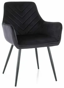 Scaun de bucătărie Maya Velvet, negru