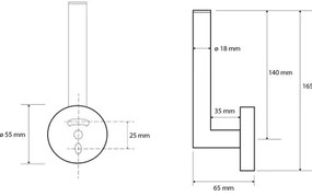 Sapho Suport pentru hârtie igienică X-ROUND 16,5 cm, negru