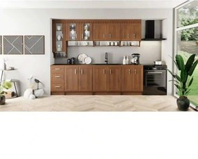 Set bucatarie MARGARET III, nuc, PAL laminat, 260 cm