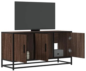 vidaXL Dulap TV stejar maro, 100x35x50 cm lemn prelucrat și metal