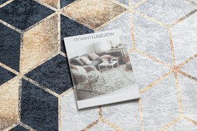 ANDRE 1171 covor lavabil cub, geometric anti-alunecare - negru / aur - SECUNDAR-COTATI PRODUSUL