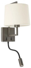 Aplica perete cu reader LED design clasic FRAME auriu/bej