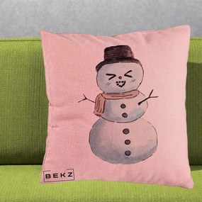 Perna Decorativa Om de Zapada Kawaii Haios, 40x40 cm, Roz, Husa Detasabila, Perna Inclusa, BEKZ®