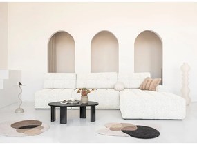 Colțar modular crem extensibil/cu spațiu de depozitare (cu colț pe partea dreaptă) Lulu – Miuform