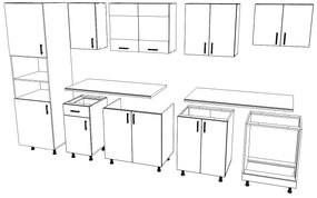 Set haaus V27, Lemn Natural/Alb, Blat Thermo 28 mm, L 300 cm