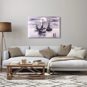 Tablou - Port marin, pictură în ulei (90x60 cm)