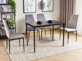 Masa de sufragerie neagra RAMOD 100x60 cm, decor marmura