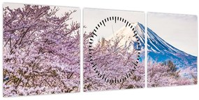 Tablou - Japonia în primăvară (cu ceas) (90x30 cm)