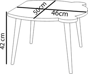 Set masa + 1 scaun copii – PAL alb, Panda