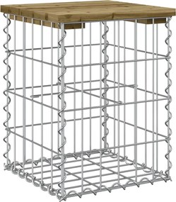 vidaXL Bancă grădină, design gabion, 33x31x42 cm, lemn pin impregnat