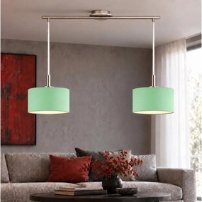 Eglo - Lustră LED pe cablu TUNJA 2xE27/60W/230V crom mat/verde