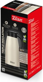 Termos Zilan ZLN0783 crem din inox, capacitate 1.5L, metine rece pana la 24 ore si cald pana la 18 ore