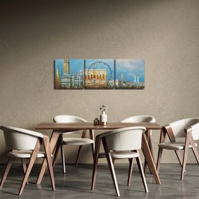 Tablou - Gondola care trece prin Veneția, pictură în ulei (cu ceas) (90x30 cm)