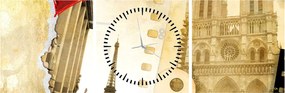 Tablou - Amintiri din Paris (cu ceas) (90x30 cm)