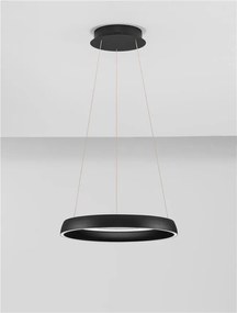 Lustra circulara aluminiu negru LED CCT OVIA 45cm