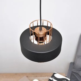 LED Lustră pe cablu VOLTA 2xE27/15W/230V neagră/aurie