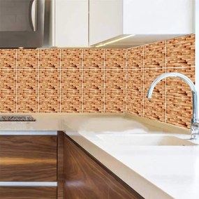 Set stickere decorative faianta Nuante Lemn