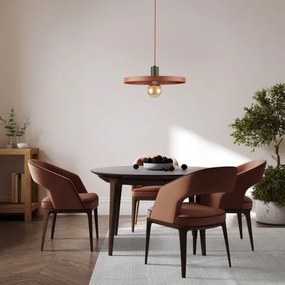 Lustră pe cablu SILA 1xE27/15W/230V d. 40 cm cărămidă/verde