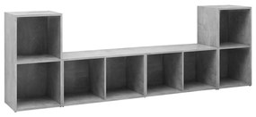 3079974 vidaXL Dulapuri TV 2 buc gri beton, 72x35x36,5 cm lemn prelucrat