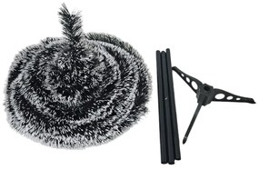 Brad artificial de Craciun pliabil cu varfuri albe NOVOKIDS Pop-up Tree, Cu ace lungi, Coroana bogata, Inaltime 210 cm, Suport inclus, Pom de