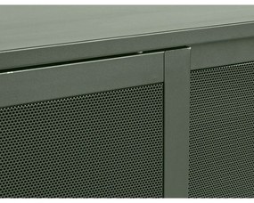 Comodă verde-închis joasă din metal cu ușă glisantă 160x75 cm Veep – Unique Furniture