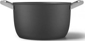 Oala cu capac SMEG CKFC2611BLM, 7,7 l, Ø26 cm, Acoperire cu teflon, Pana la 250°C, Inductie, Negru