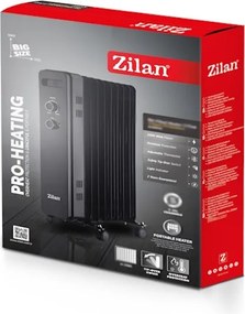 Calorifer electric zilan ZLN8450 Negru, putere 2500W, 11 elementi, siguranta la cadere