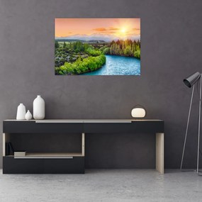 Tablou - Pădure peisaj montan (90x60 cm)