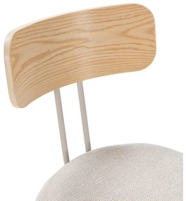 Scaun de dining bej/în culoare naturală tapițat Olimpia – MOME