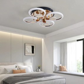 Lustra Led Cu Telecomanda, Elit's, Opal B, 120 w Intensitate Reglabila, Gold