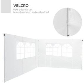 Outsunny Panouri Laterale pentru Corturi Pop-Up, Set de 2, 3x2m, Protecție UV, Rezistent la Apă, Alb | Aosom Romania