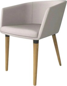 Scaun tapitat living K266, bej/stejar, stofa clasica/lemn, 56X56X72 CM