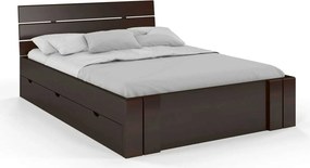 Pat lemn masiv TerraCraft Model 2 cu Sertar Fag Personalizabil - 200x200, Nuc