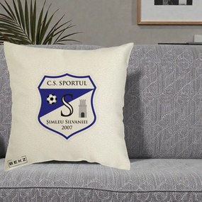 Perna Personalizata CS Sportul Simleu Silvaniei 2007, 40x40 cm, Ecru, Husa Detasabila, Perna Inclusa, BEKZ®