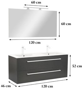 Mobilier complet de baie Vario Clam 120 antracit-antracit